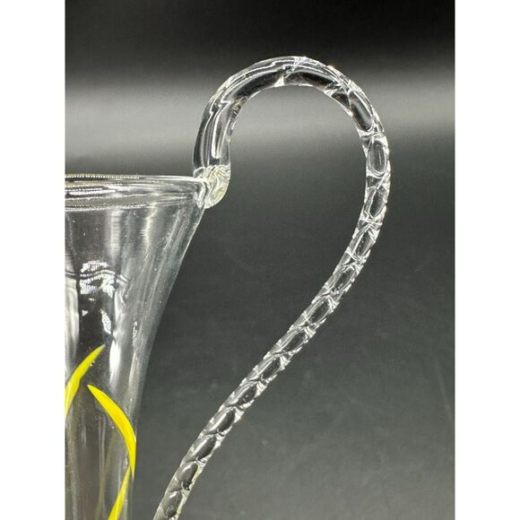 Bimini Werkstatte Delicate Austrian Glass Pitcher and Cup Yellow Clear - Picture 6 of 13